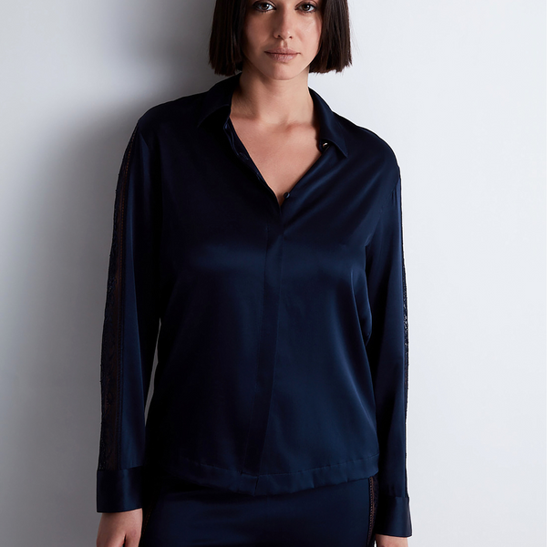 Midnight Whisper Blouse in Evening Blue
