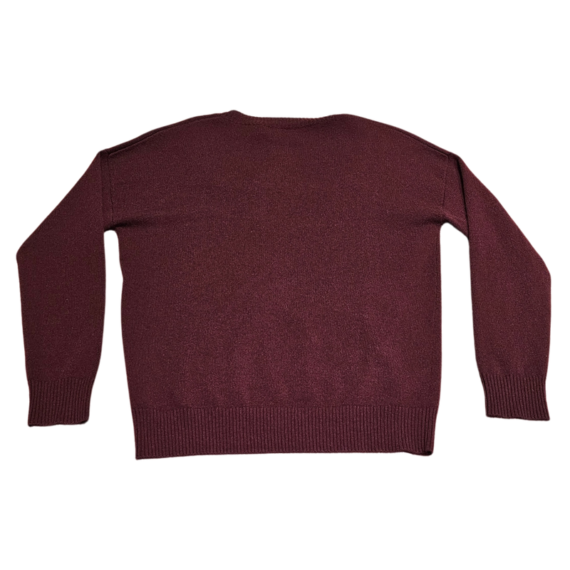 Cocoa Core Relaxed V Neck Jumper in Mulberry