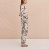 The Jag Print Cream Long Pyjama Set