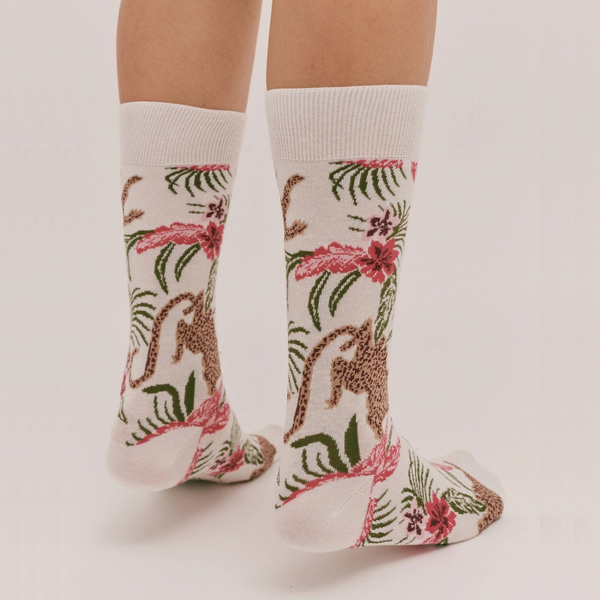 Soleia Leopard Cream Women's Socks