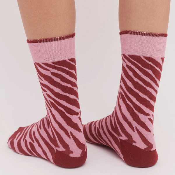 Tiger Print Pink Women's Socks