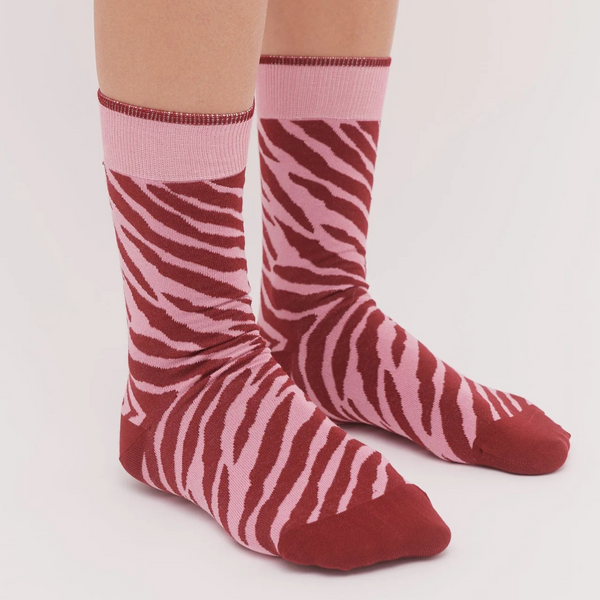 Tiger Print Pink Women's Socks