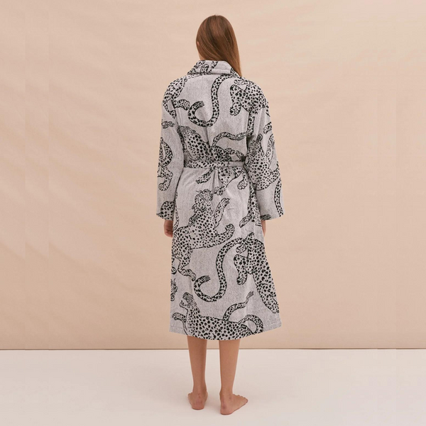 Jag Print Cream Towel Robe