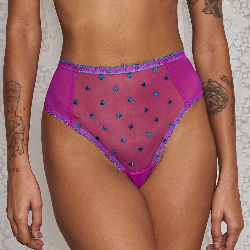 Mabel Heart Embroidery High Waist Knicker