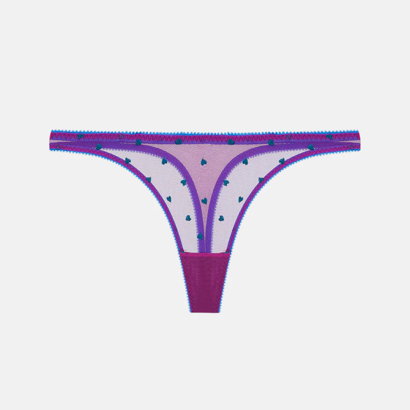 Mabel Heart Embroidery Thong