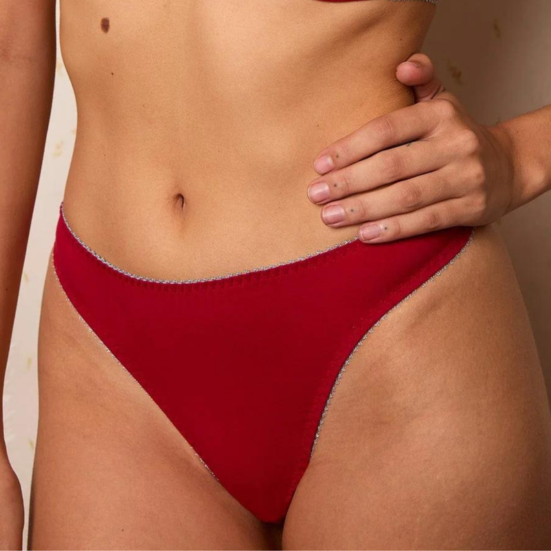 Nico Organic Cotton Thong in Red