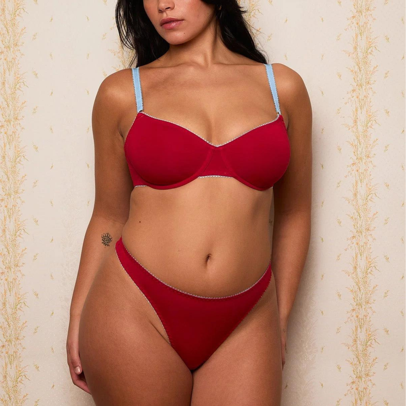 Nico Organic Cotton Thong in Red