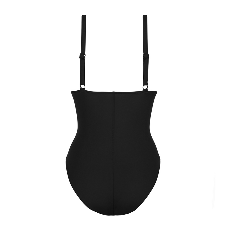 Mood V-Neck Swimsuit in Black