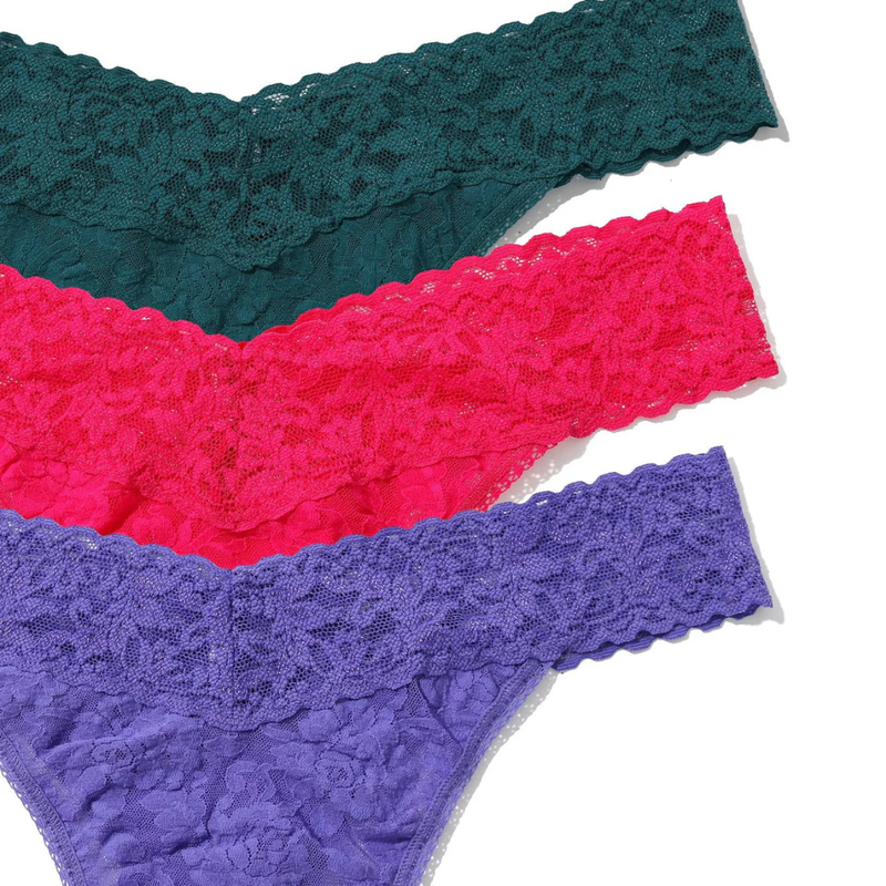 Holiday 3 Pack Signature Lace Original Rise Thong