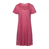 Eva Short Sleeve Nightdress in Rose Wine