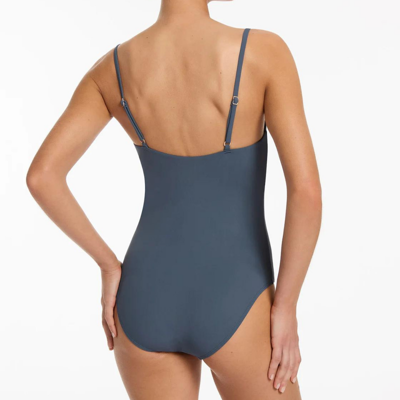 Jetset Minimal Tank One Piece in Steel Blue