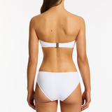 Jetset U Trim Bandeau Bikini Set in White