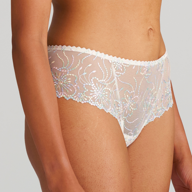 Poppie Embroidered Mesh Thong - For Her from The Luxe Company UK