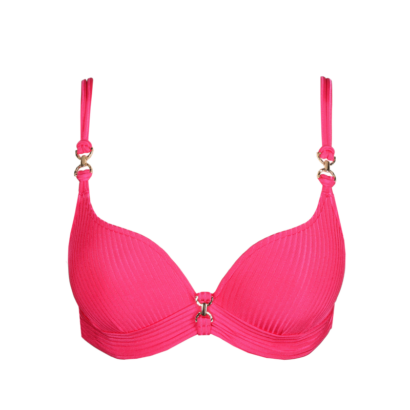 Emly Heartshape Padded Bikini Top in Dragon Fruit