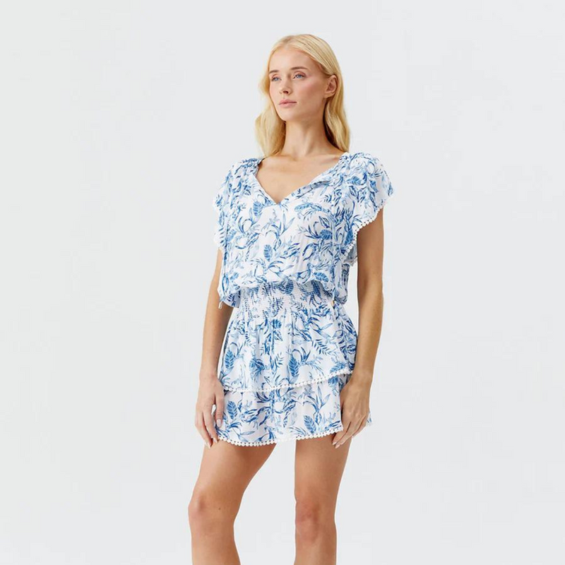 Keri Blue Leaf Dress