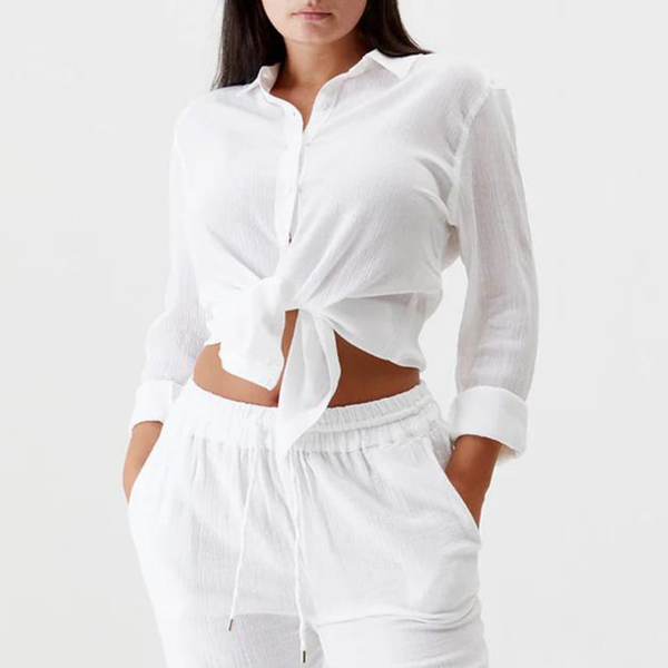 Tina White Cotton Shirt
