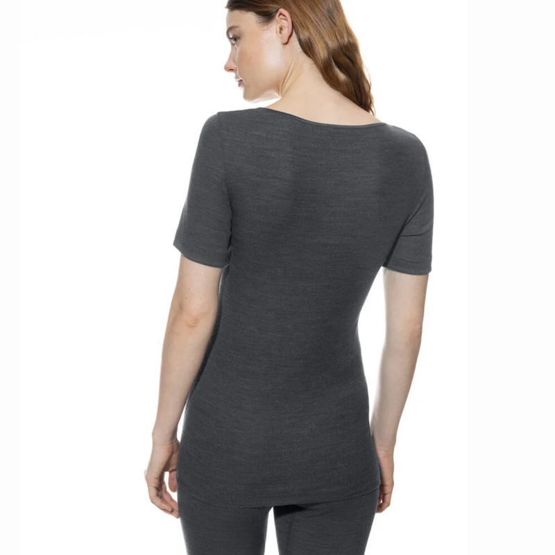 Serie Wool Love Short Sleeved Top in Thunder Grey