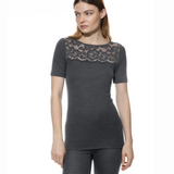 Serie Wool Love Short Sleeved Top in Thunder Grey