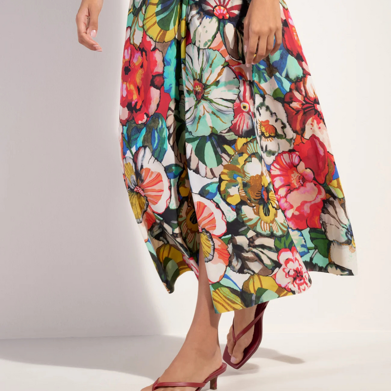 Rona Halter-neck Maxi Dress in Flower