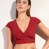 Tako Wrap Crop Top in Garance