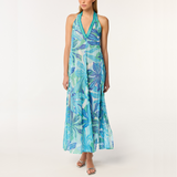 Long Dress Nava in Blue Seaweed