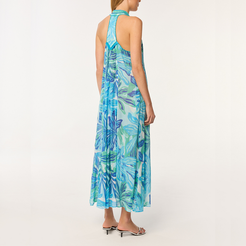 Long Dress Nava in Blue Seaweed