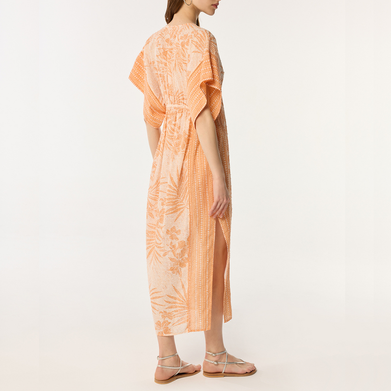 Long Kaftan Amaya in Orange Frangipane