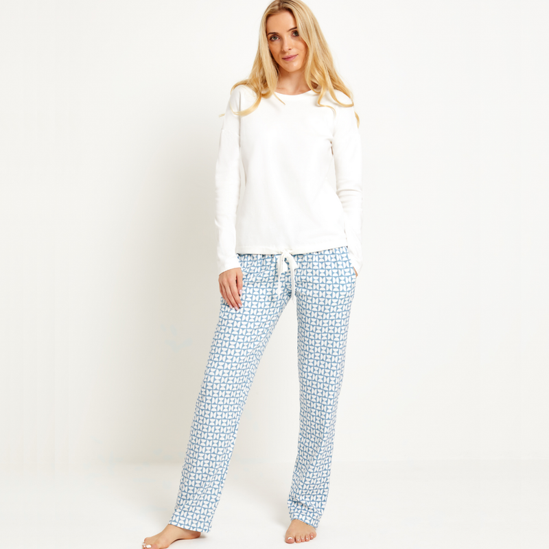 Pima Cotton White Top and Zen Lounge Trousers