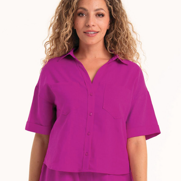 Shiny Basics Kitts Shirt in Passion Pink