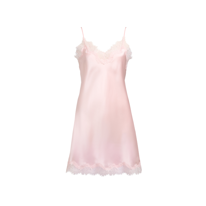 Sainted Sisters Scarlett Silk Chemise in Pink Ice