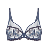 Intrigue Plunging Underwired Bra in Bleu Cendre