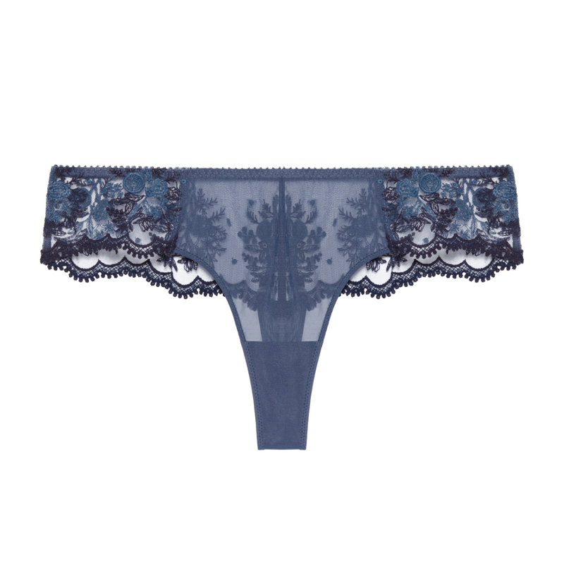 Intrigue Tanga in Bleu Cendre